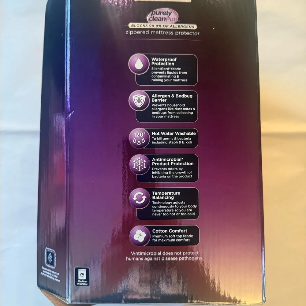 NWT "allerease" Zippered Matress Protector King Size, Blocks 99.9% of Allergens - Picture 3 of 11